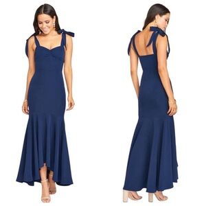 Show Me Your MuMu Barcelona Raffle Maxi Dress Gown Navy Blue Size Medium
